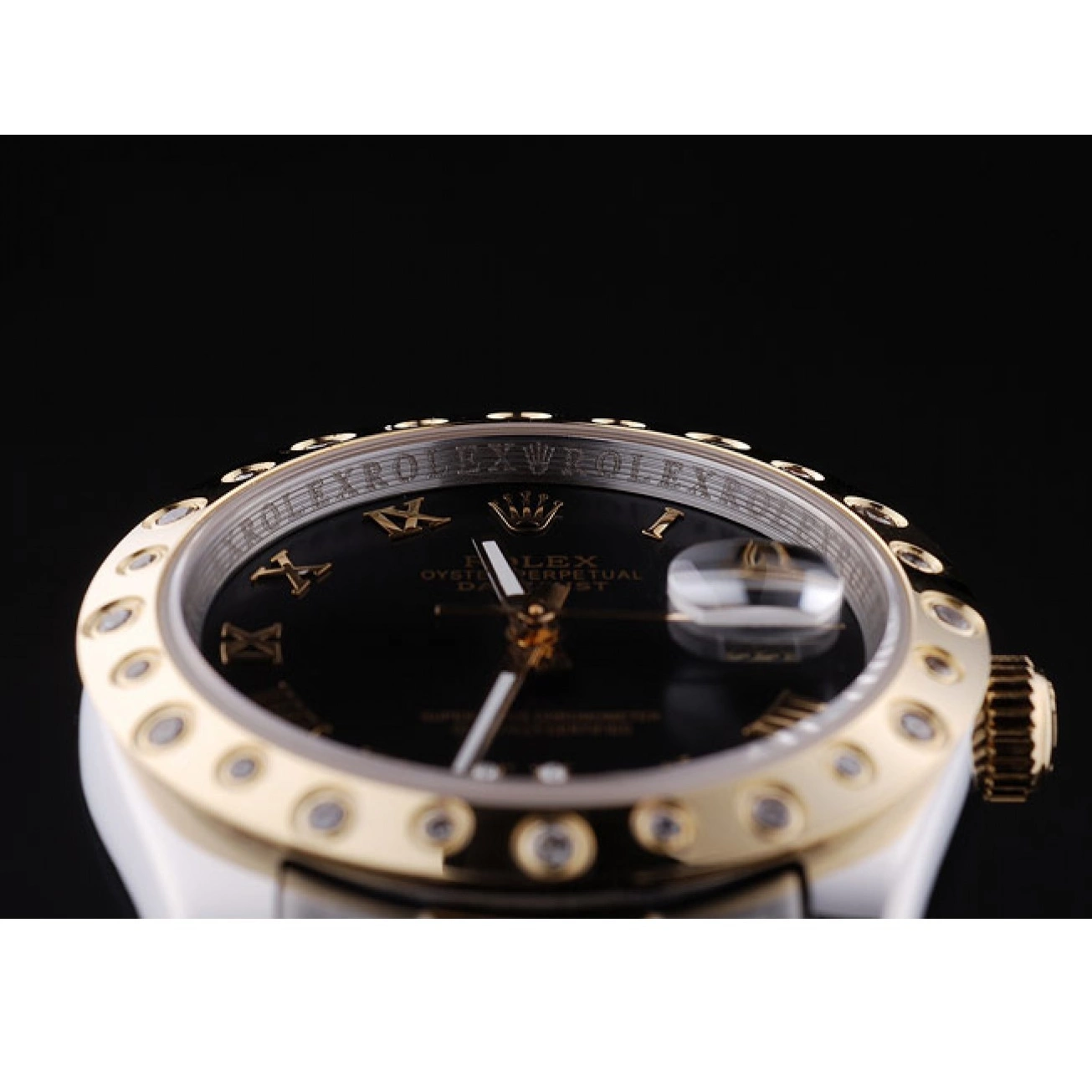 Cheap Black Dial 7463 Rolex Diamond Datejust Bezel 0419